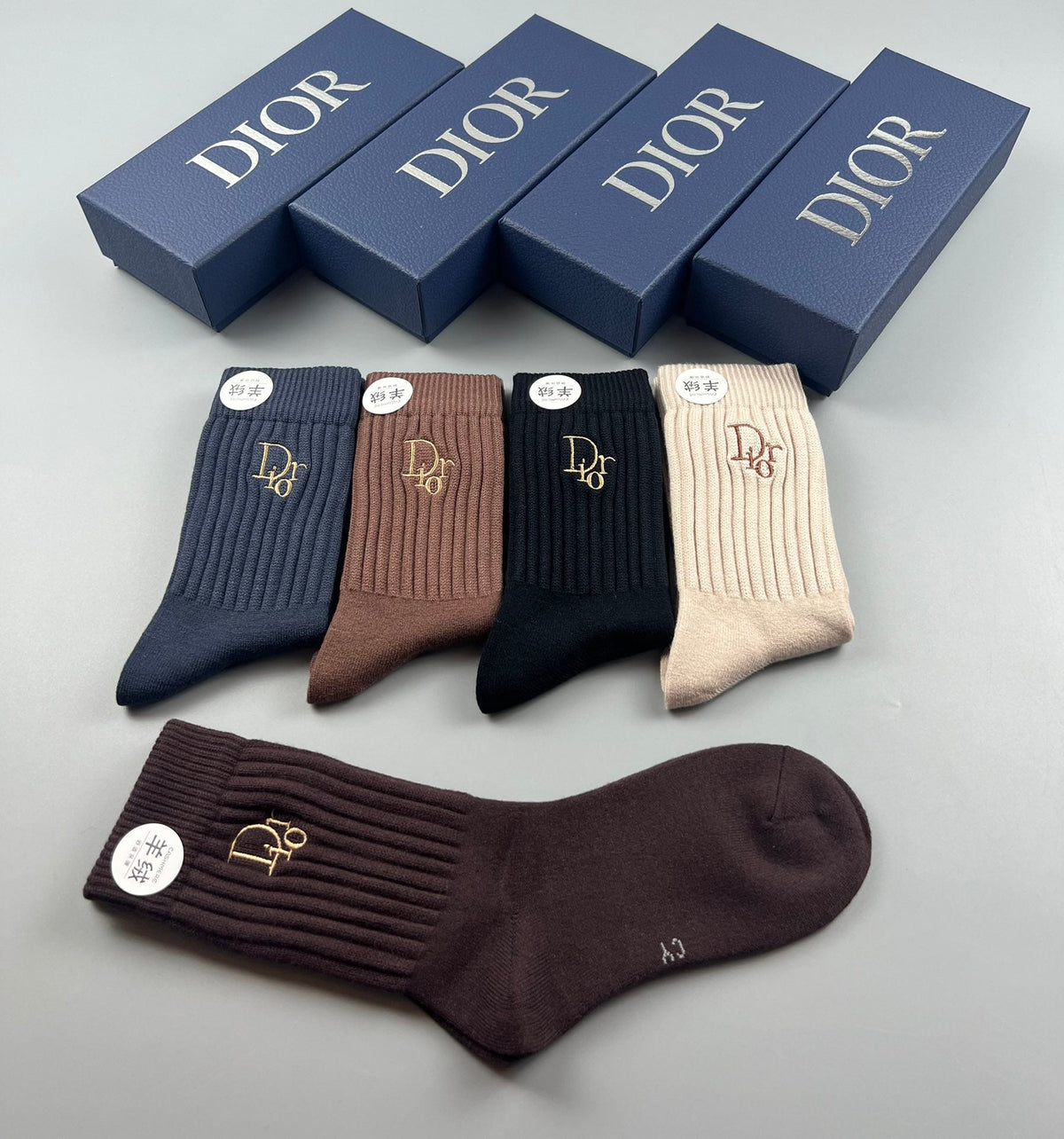 Dior Cotton Short Socks - 5-Pair Pack