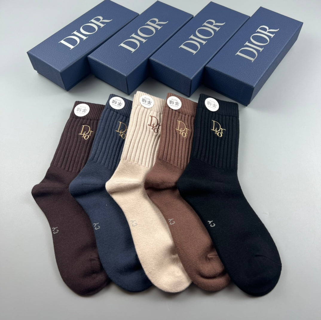 Dior Cotton Short Socks - 5-Pair Pack