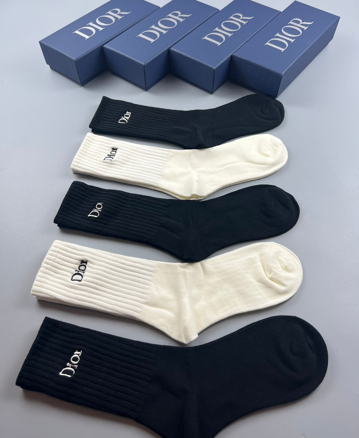 Dior Cotton Short Socks - 5-Pair Pack