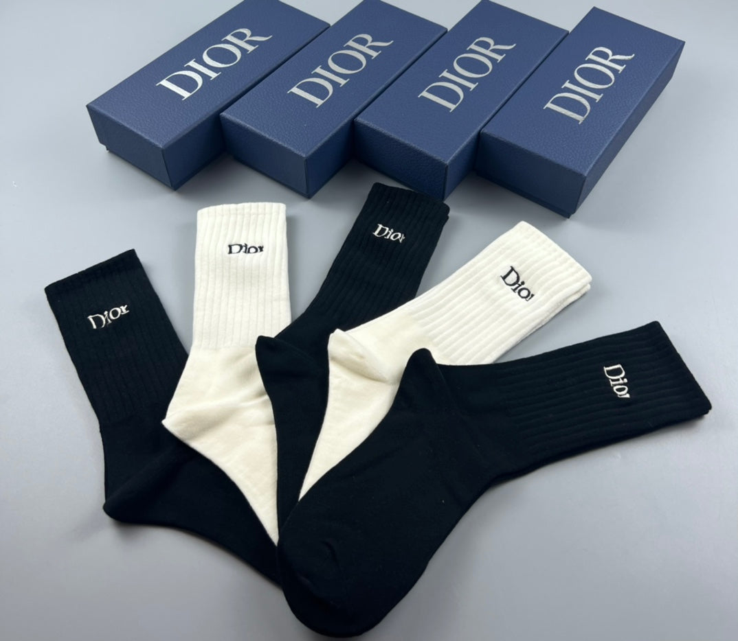 Dior Cotton Short Socks - 5-Pair Pack