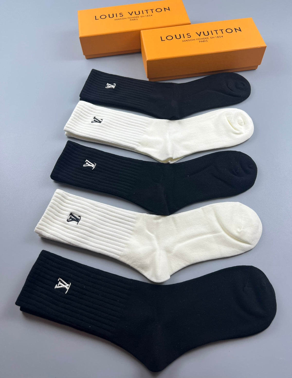 Louis Vuitton Small Initial Details Crew Socks - 5-Pair Set