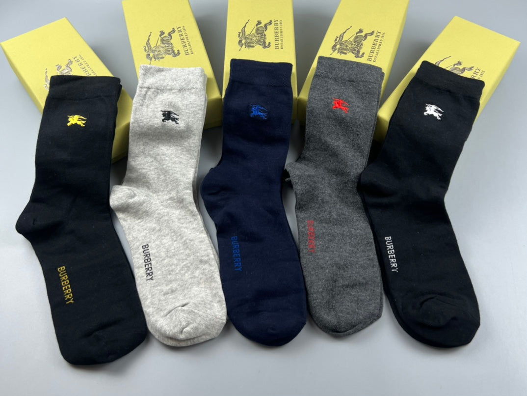 Burberry Cotton Crew Socks - 5-Pair Pack