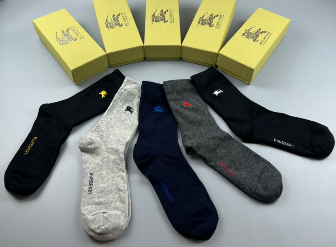 Burberry Cotton Crew Socks - 5-Pair Pack