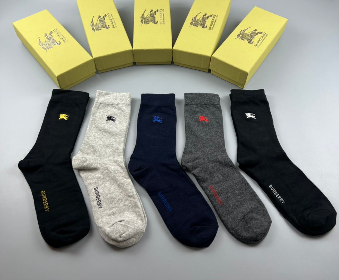Burberry Cotton Crew Socks - 5-Pair Pack