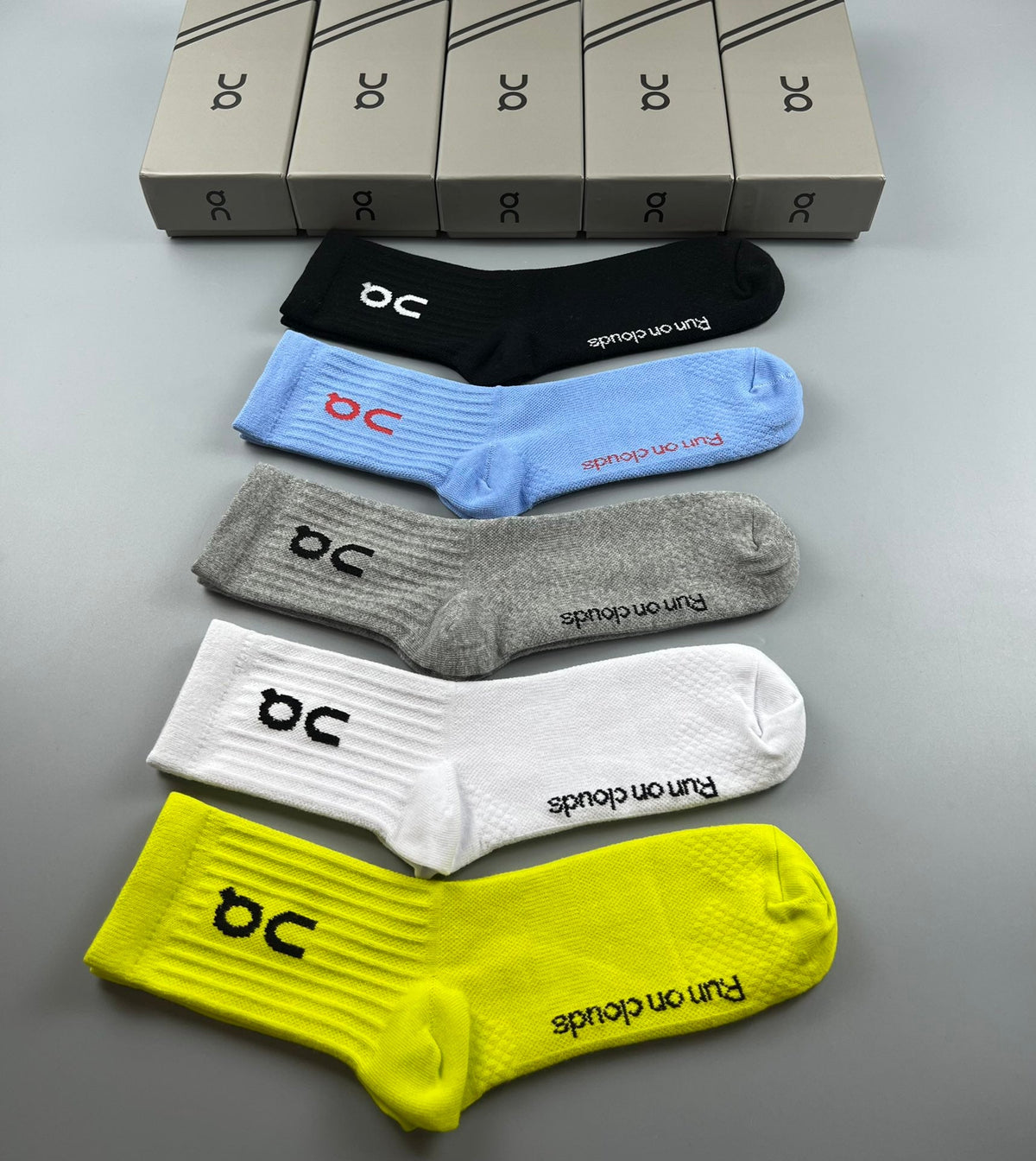 On Contrast Lettering Crew Socks - 5-Pair Set