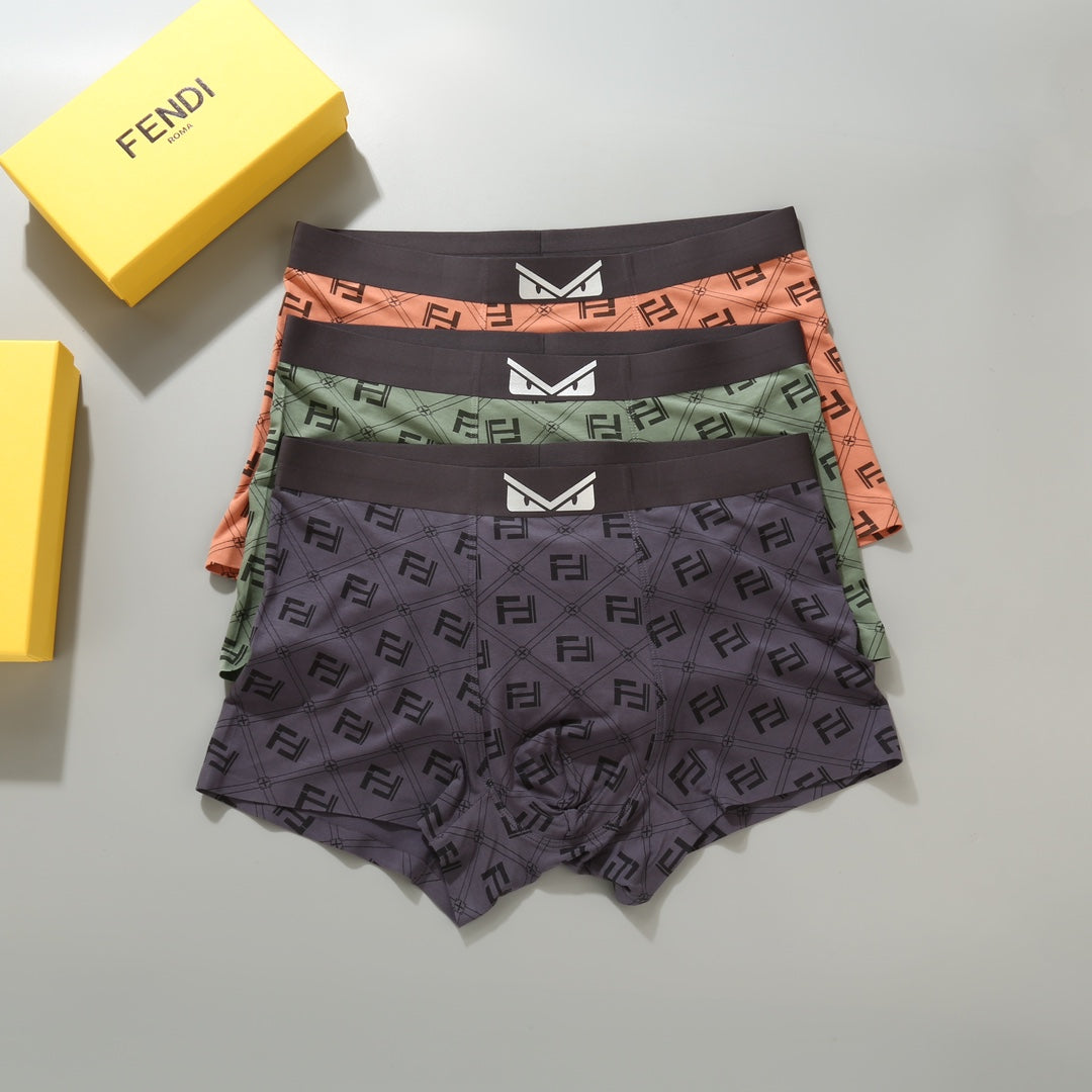 Fendi Modal Men's Boxer Briefs - 3-Piece Box