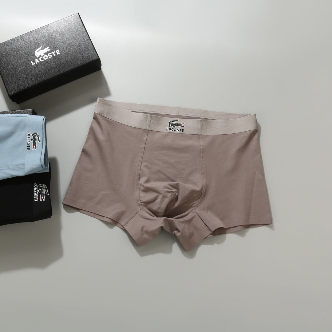 Lacoste Cotton Men's Boxer Briefs - 3-Piece Box