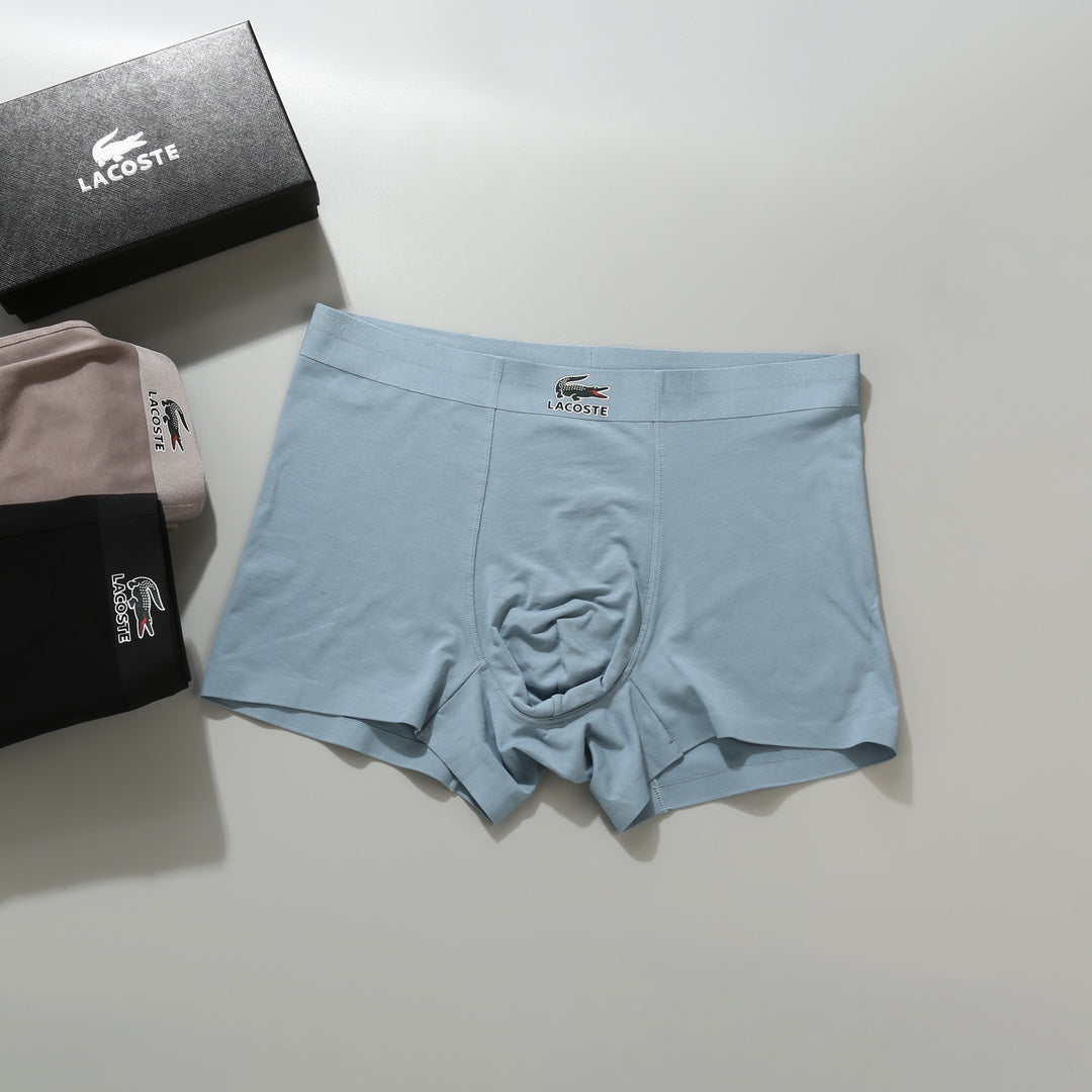 Lacoste Cotton Men's Boxer Briefs - 3-Piece Box