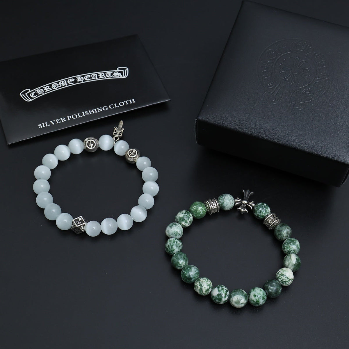 Martin Graham beaded bracelet in polished metal-tone – main product view