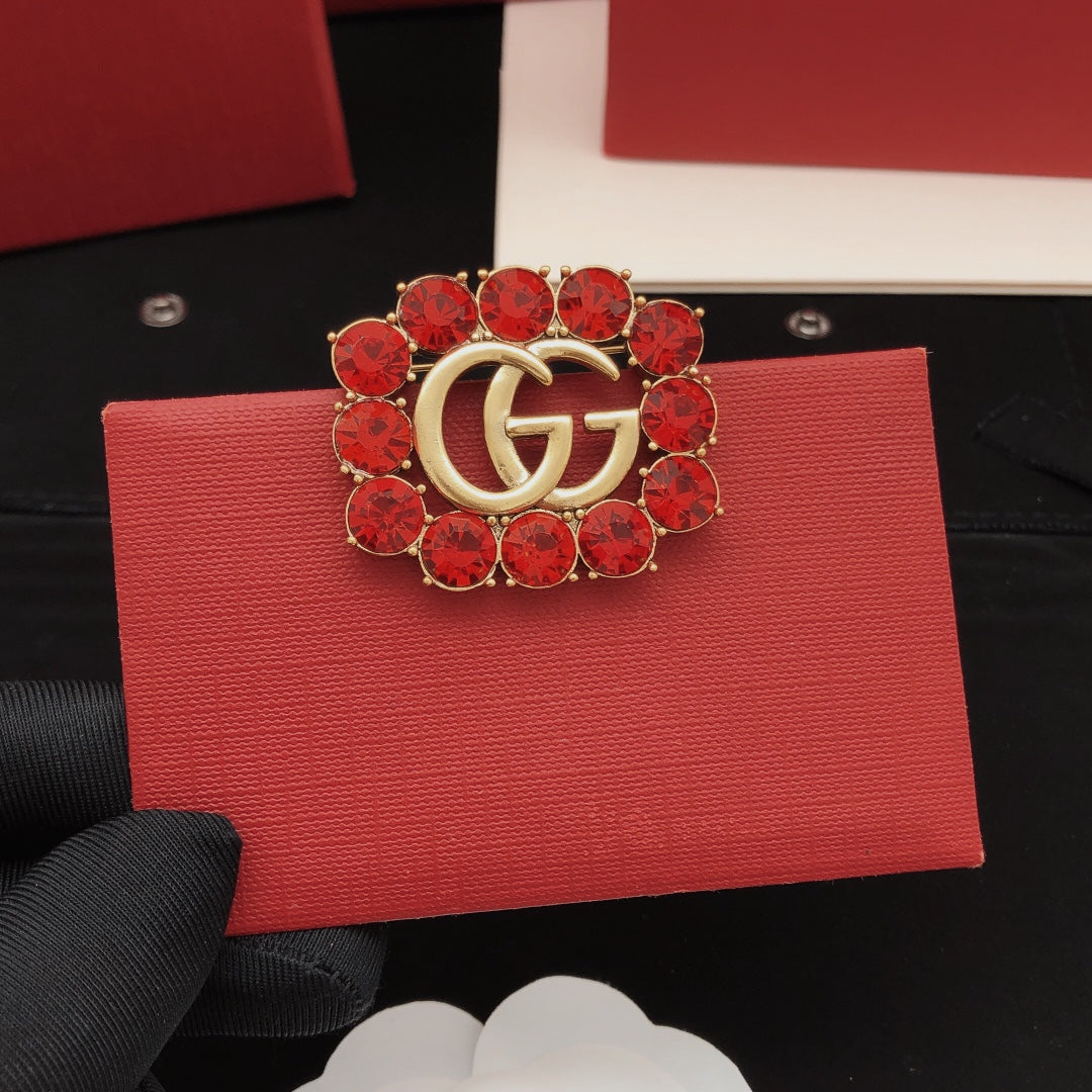 Martin Graham brooch in polished metal-tone – front product view