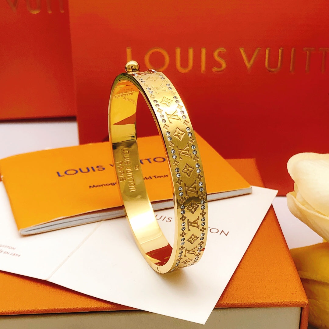 Martin Graham bangle in polished metal-tone – front product view