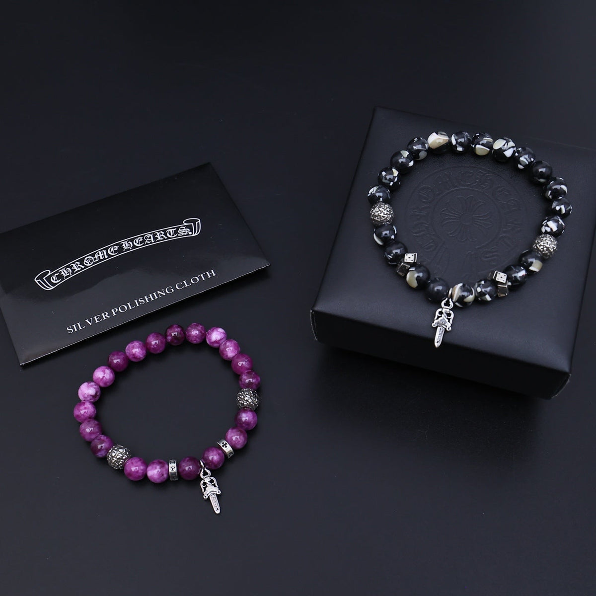 Martin Graham beaded bracelet in polished metal-tone – main product view