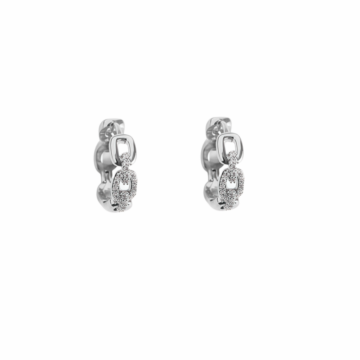 Martin Graham stud earrings in polished metal-tone – front product view