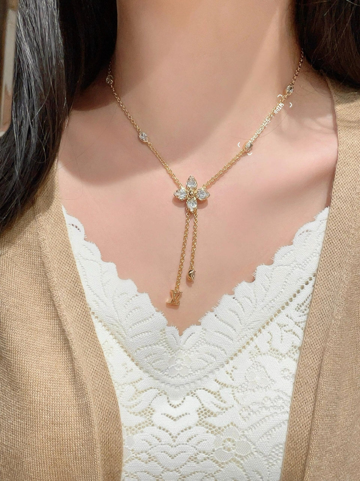 Martin Graham pendant necklace in polished metal-tone – front product view