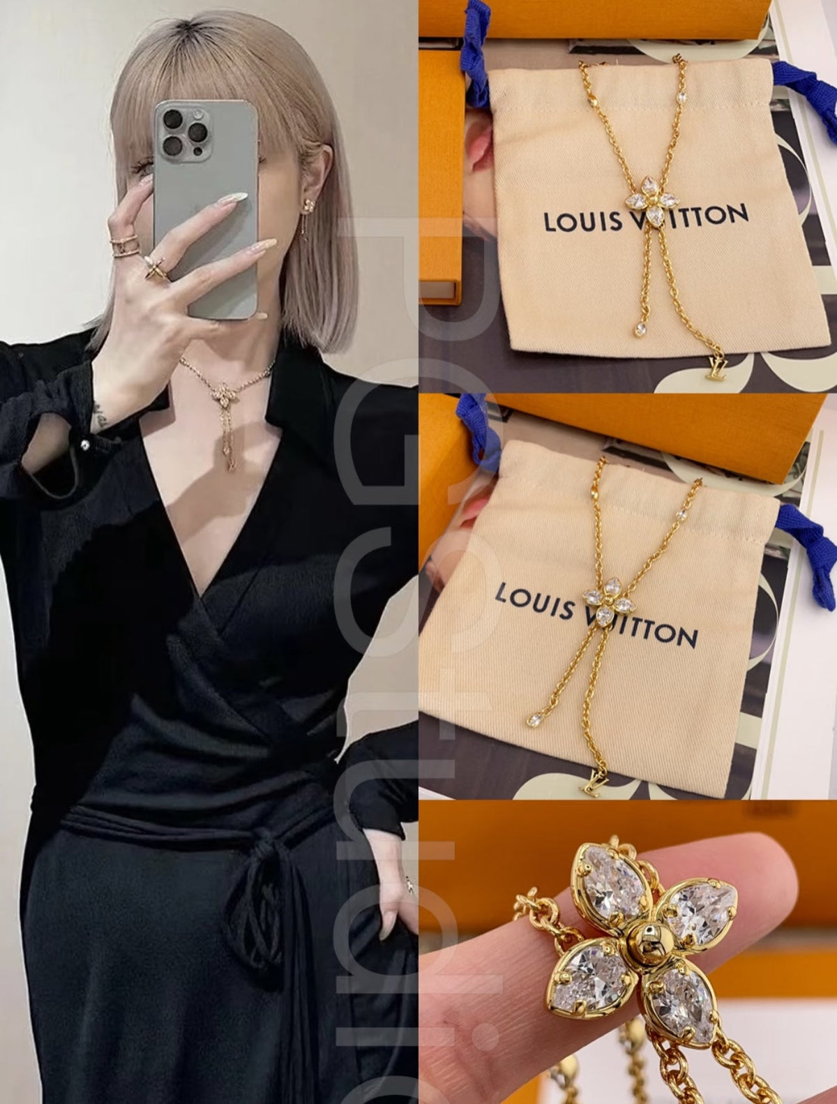 Martin Graham pendant necklace in polished metal-tone – styled product view