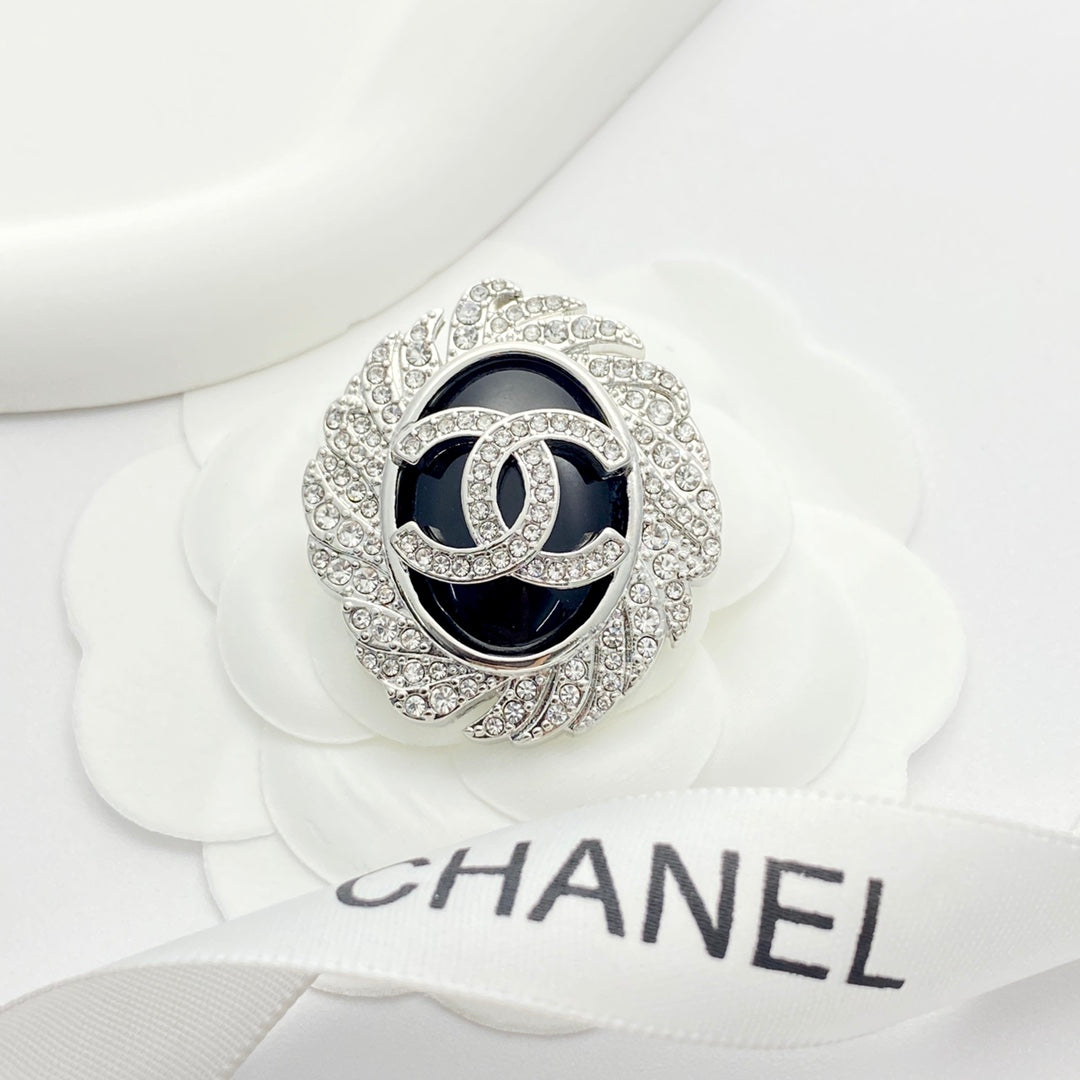 Martin Graham brooch in polished metal-tone – front product view