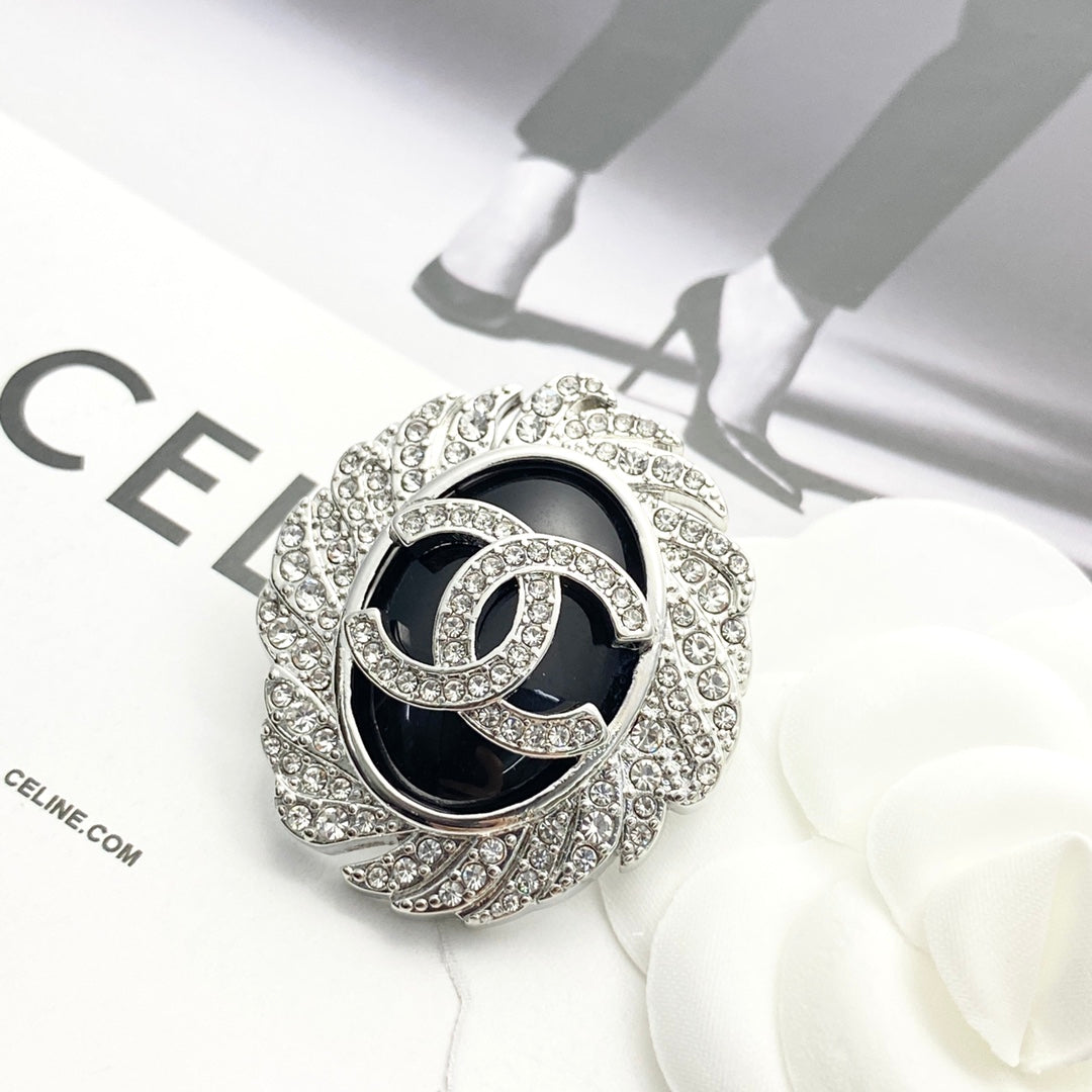 Martin Graham brooch in polished metal-tone – front product view