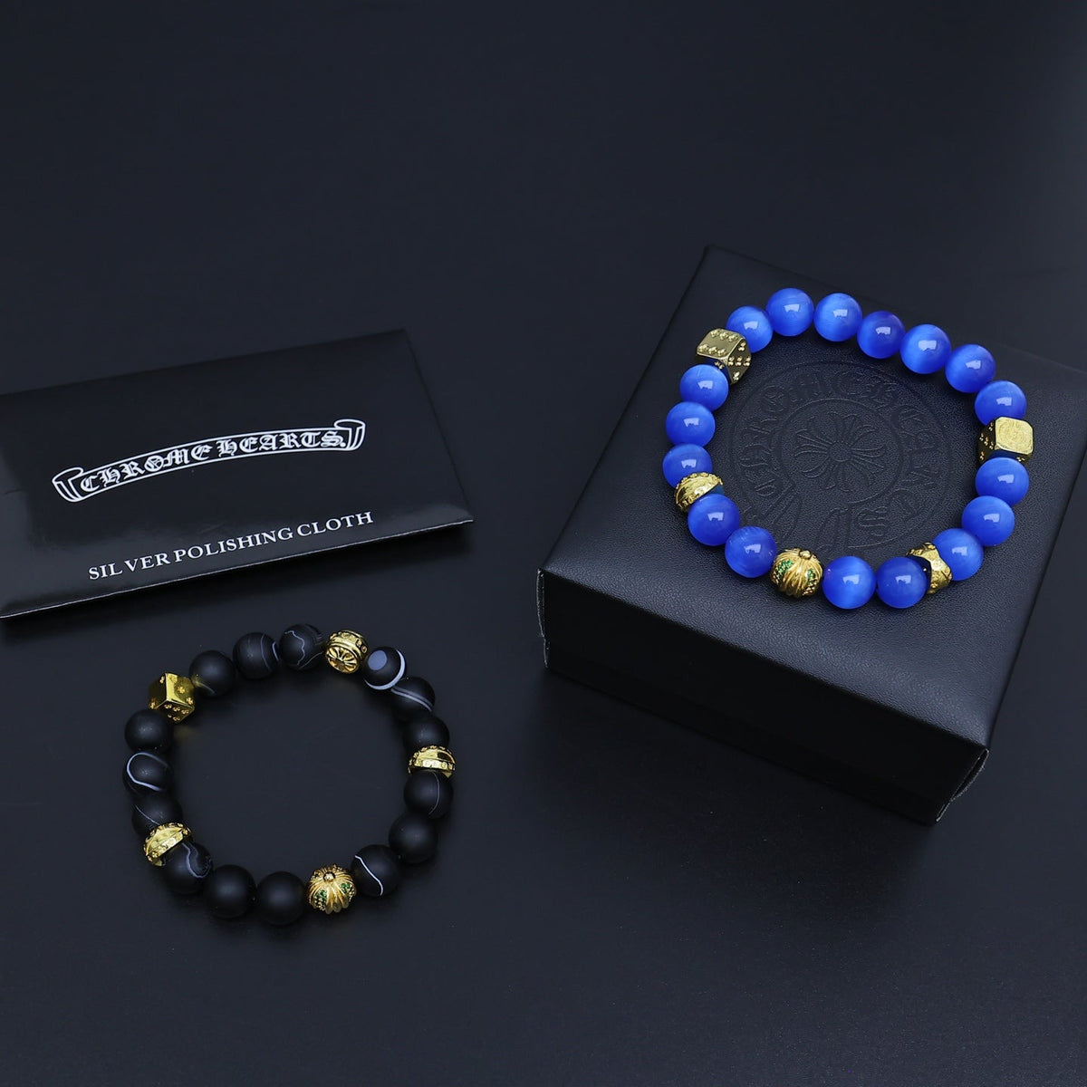 Martin Graham beaded bracelet in polished metal-tone – main product view