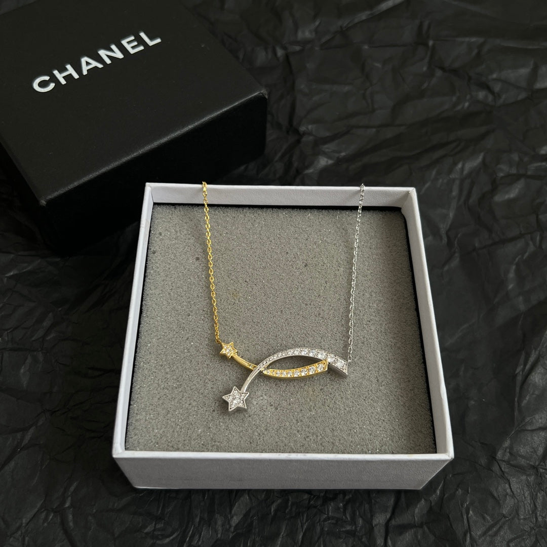 Martin Graham pendant necklace in polished metal-tone – front product view