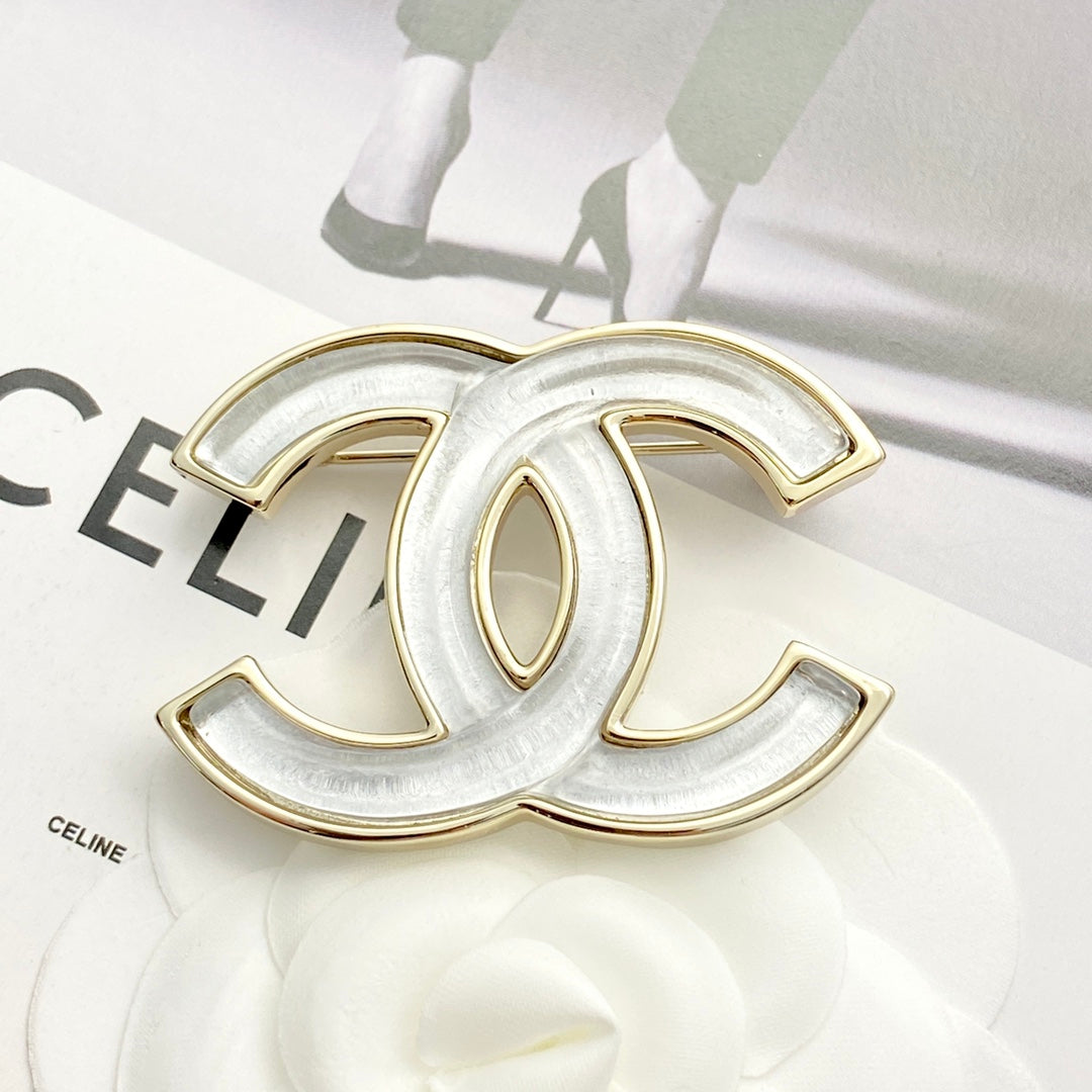 Martin Graham brooch in polished metal-tone – styled product view
