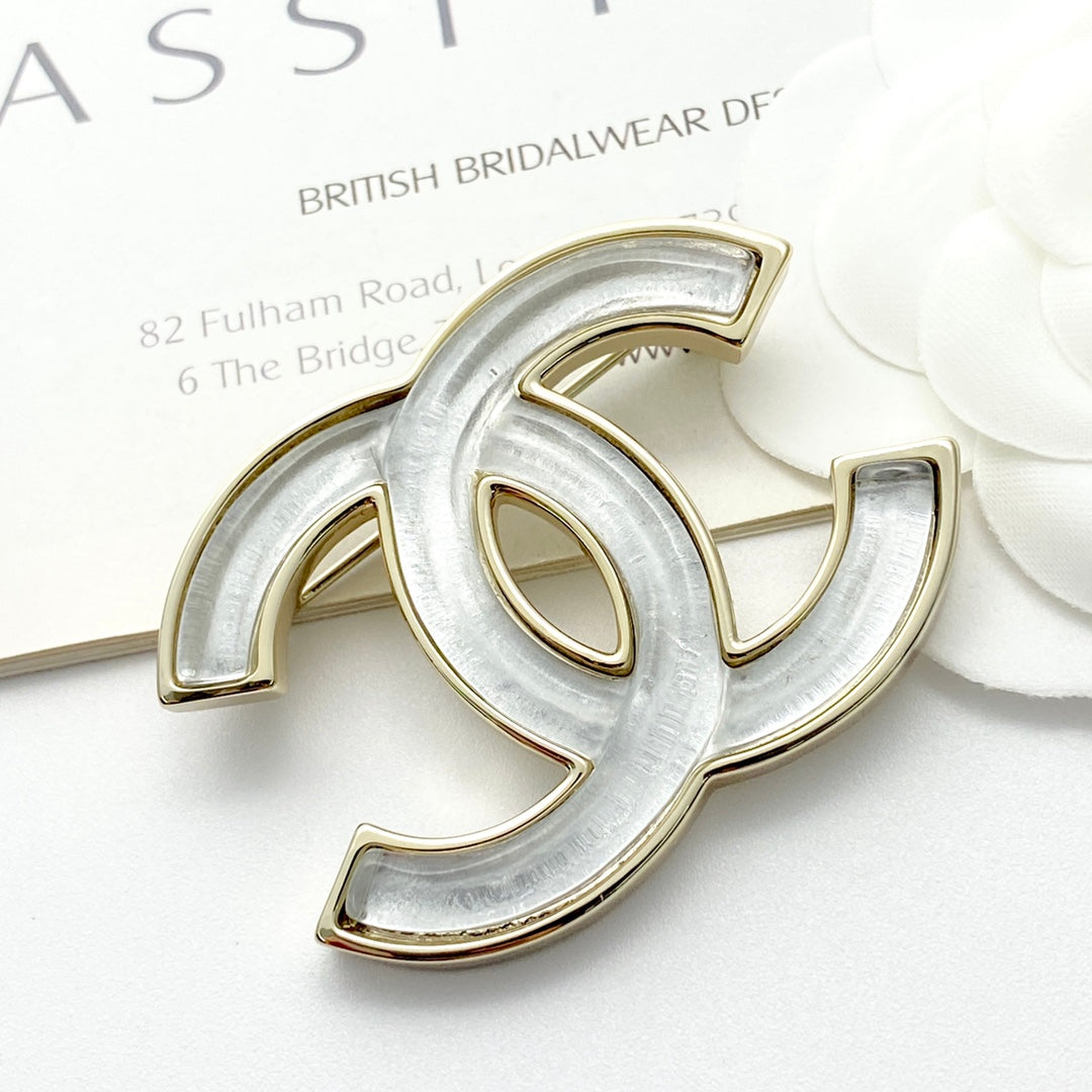 Martin Graham brooch in polished metal-tone – front product view