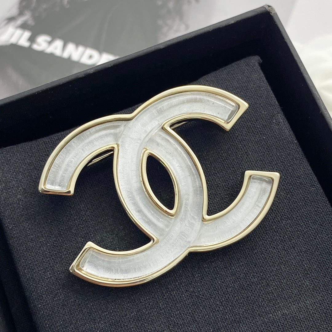 Martin Graham brooch in polished metal-tone – front product view