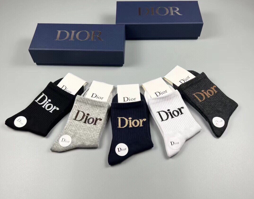 Dior Cotton Short Socks - 5-Pair Pack