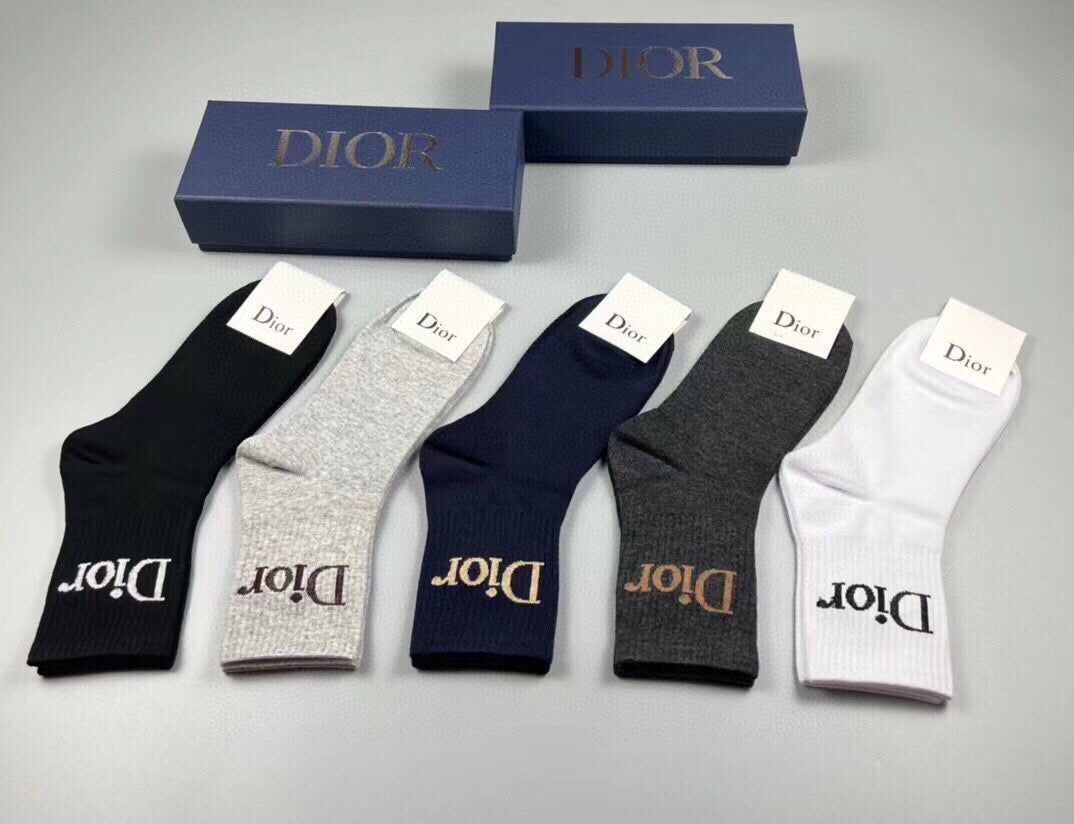 Dior Cotton Short Socks - 5-Pair Pack