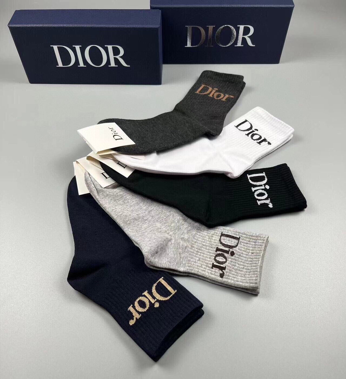 Dior Cotton Short Socks - 5-Pair Pack