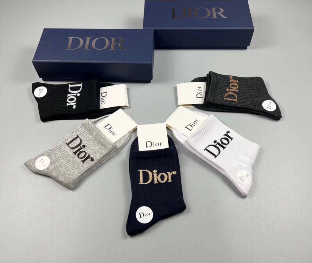 Dior Cotton Short Socks - 5-Pair Pack