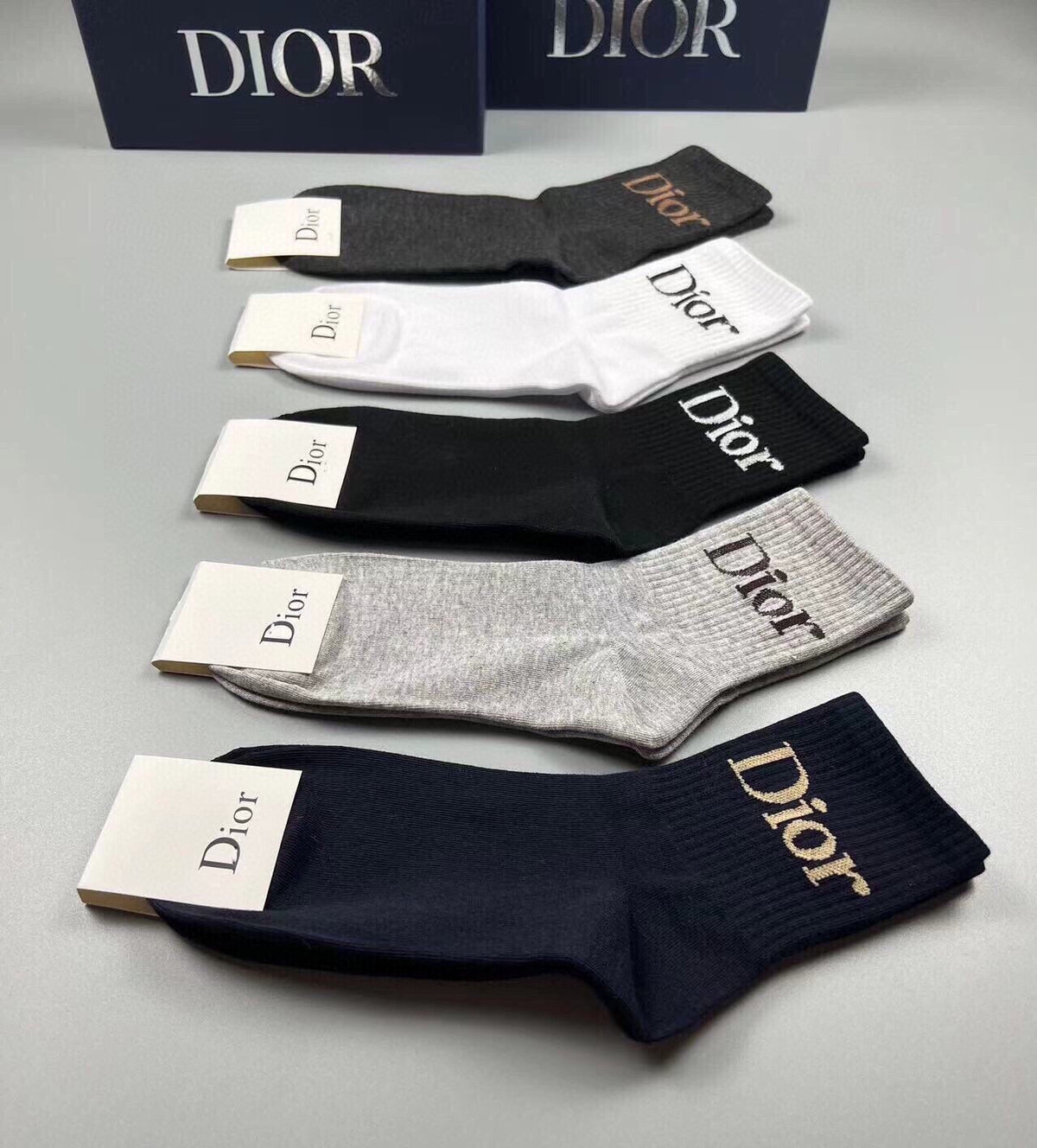 Dior Cotton Short Socks - 5-Pair Pack