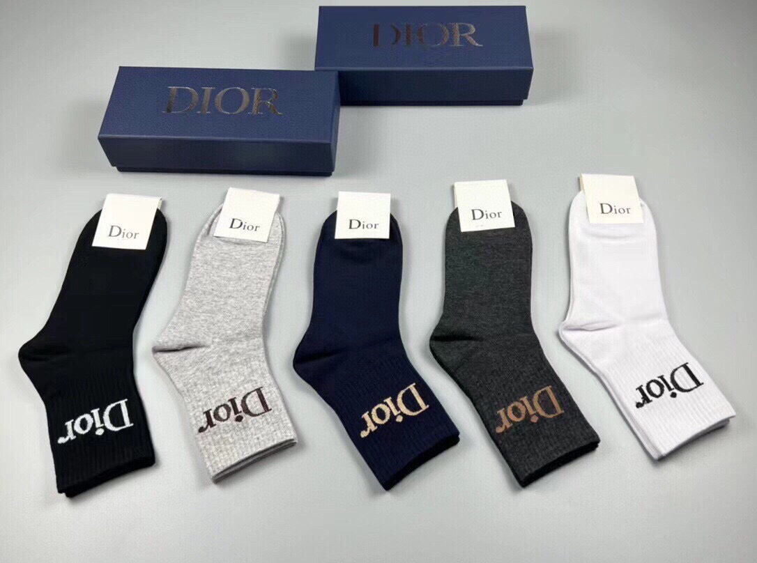 Dior Cotton Short Socks - 5-Pair Pack