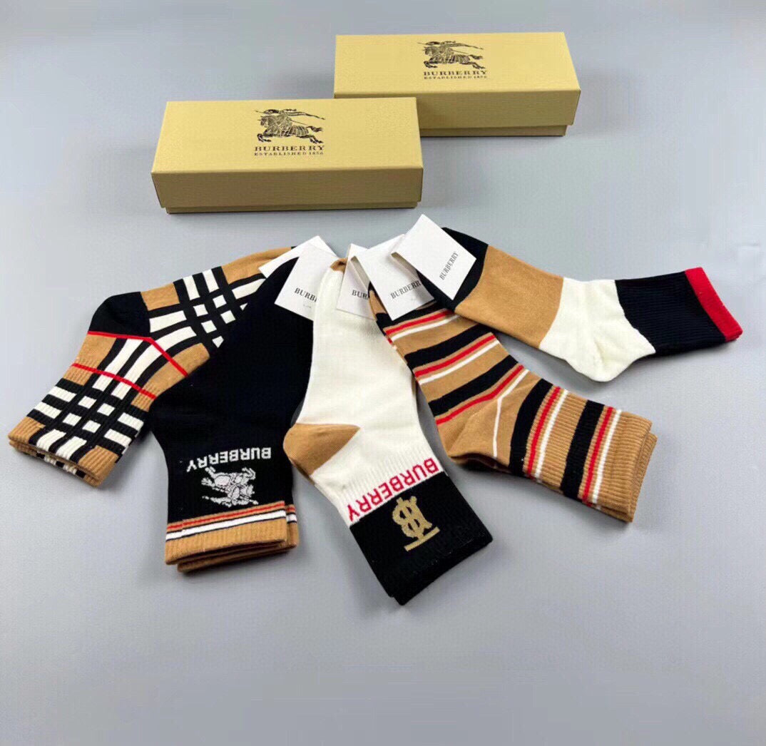 Burberry Crew Socks - 5-Pair Pack