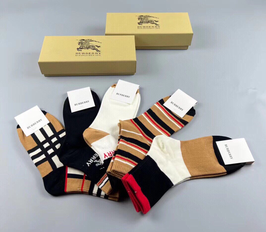 Burberry Crew Socks - 5-Pair Pack