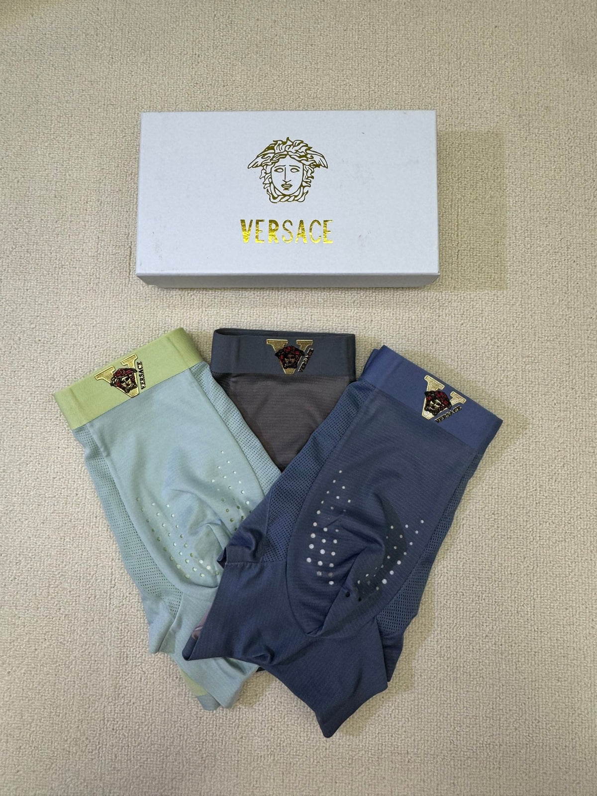 Versace Nylon Blend Men's Boxer Briefs - 3-Piece Box