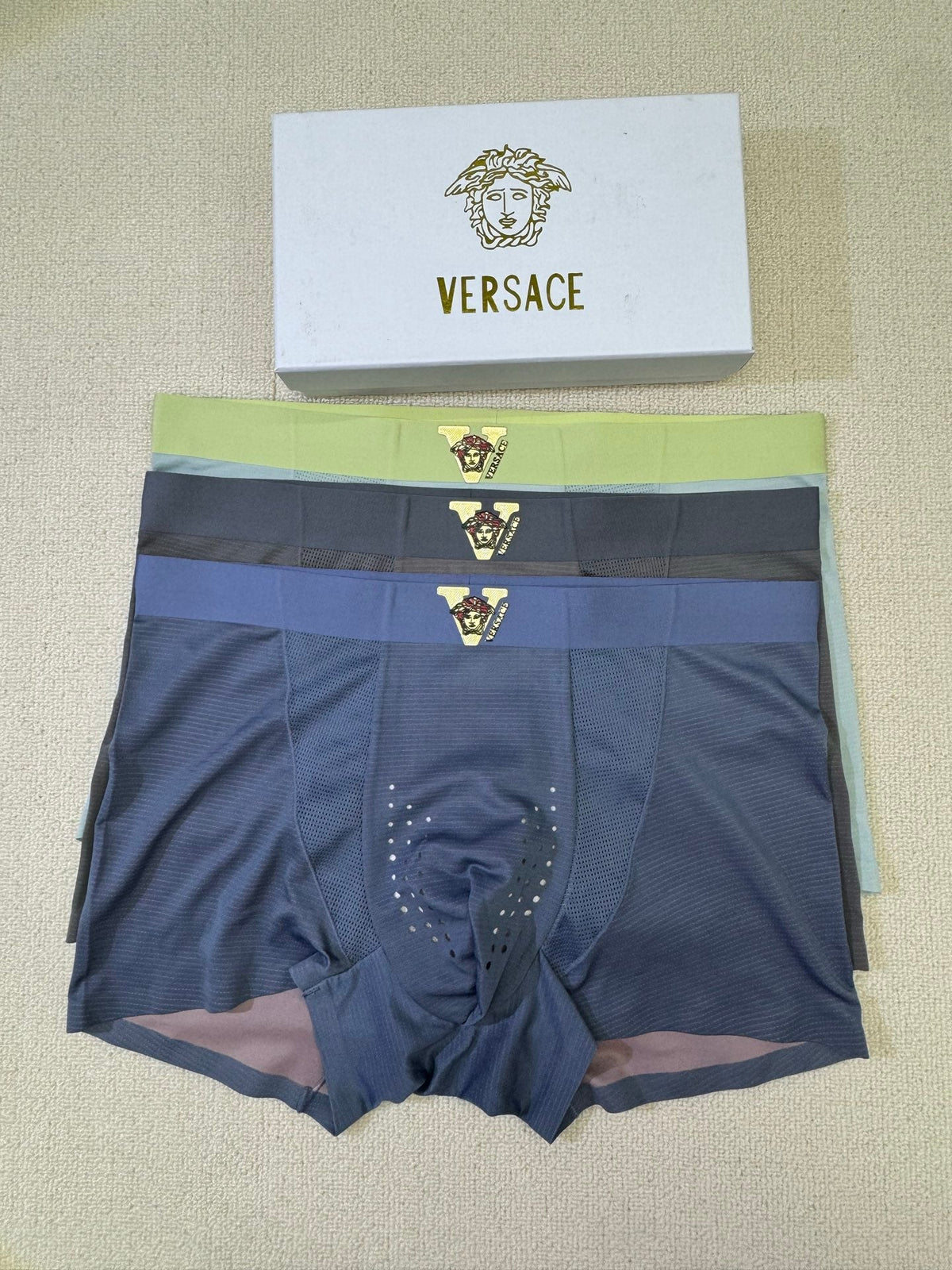 Versace Nylon Blend Men's Boxer Briefs - 3-Piece Box