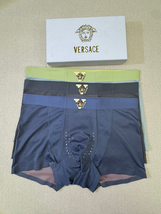 Versace Nylon Blend Men's Boxer Briefs - 3-Piece Box