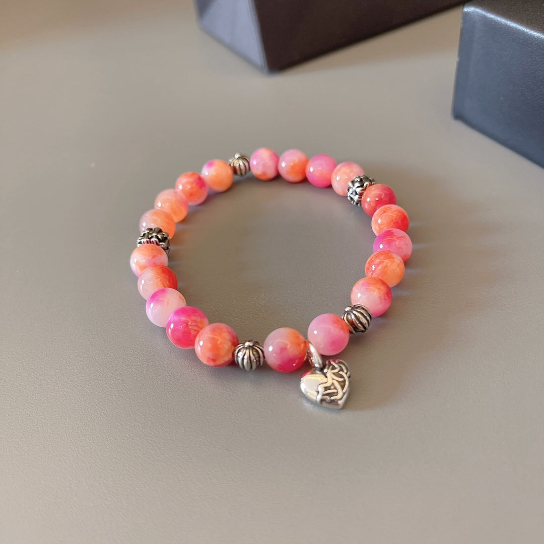 Martin Graham beaded bracelet in polished metal-tone – side detail