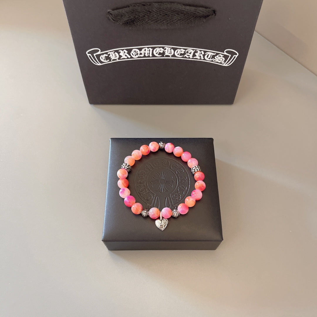 Martin Graham beaded bracelet in polished metal-tone – front product view