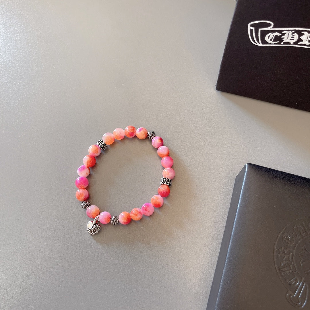 Martin Graham beaded bracelet in polished metal-tone – styled product view
