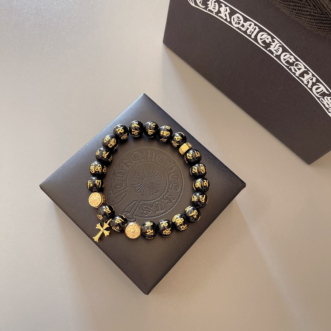 Martin Graham beaded bracelet in polished metal-tone – main product view