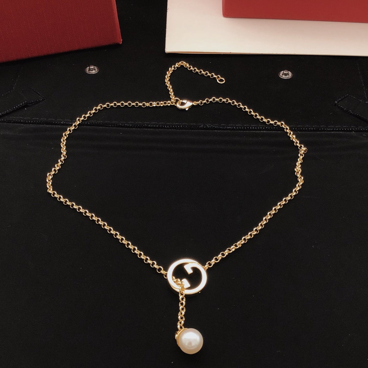 Martin Graham pendant necklace in polished metal-tone – main product view
