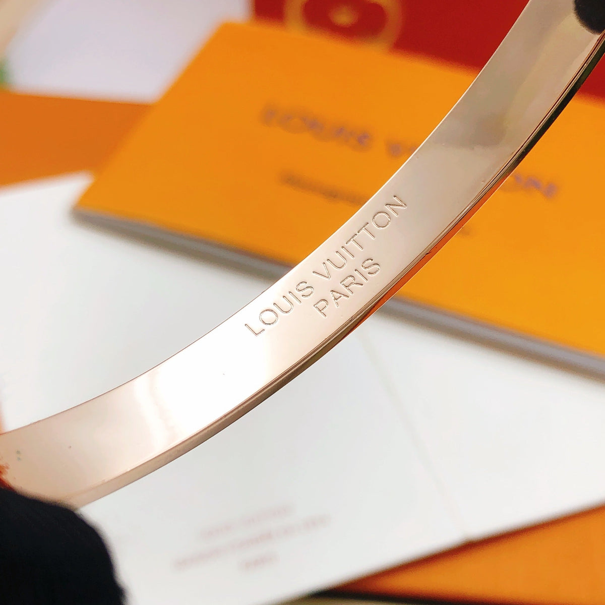 Martin Graham bangle in polished metal-tone – styled product view