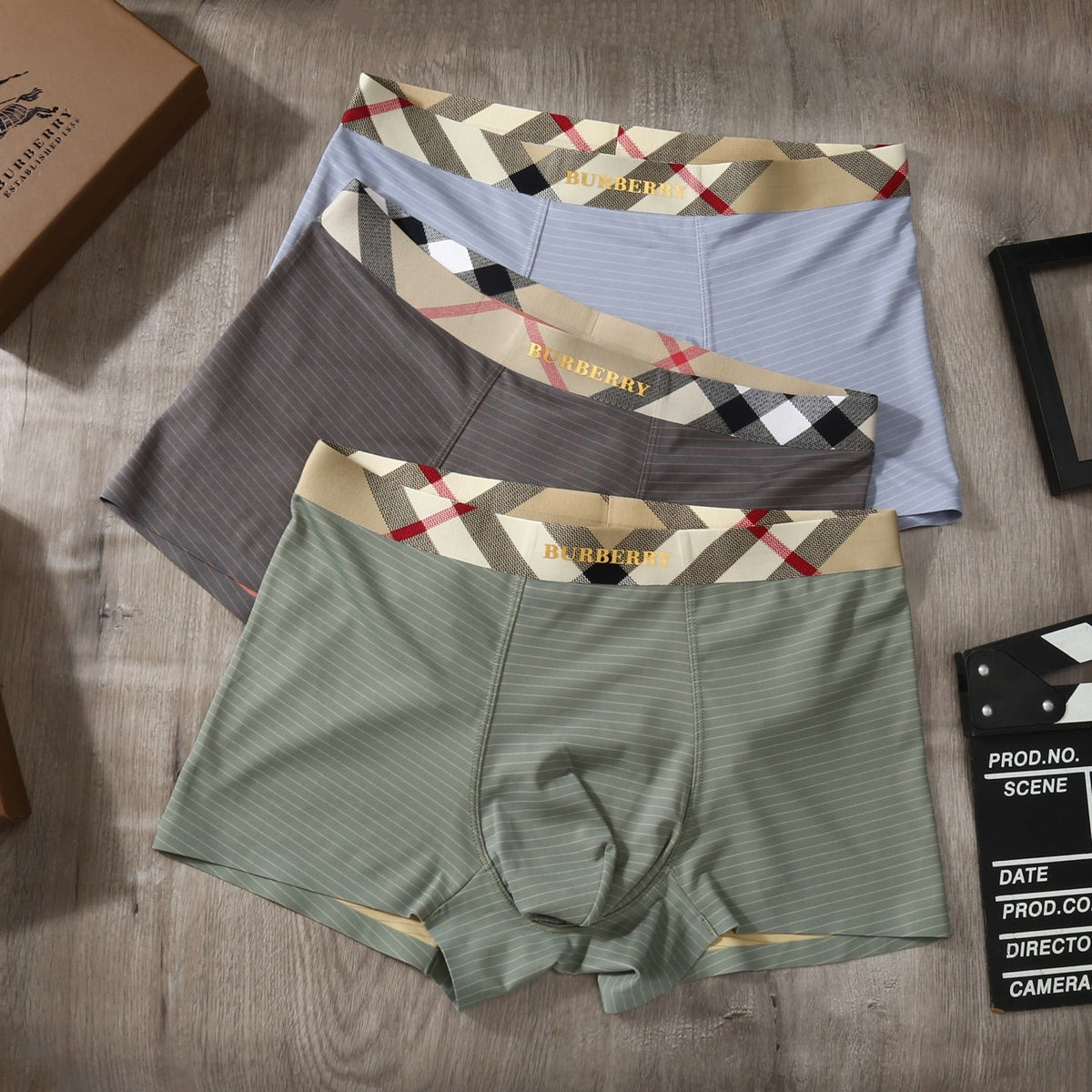 Burberry Ice-Silk Men's Boxer Briefs - 3-Piece Box
