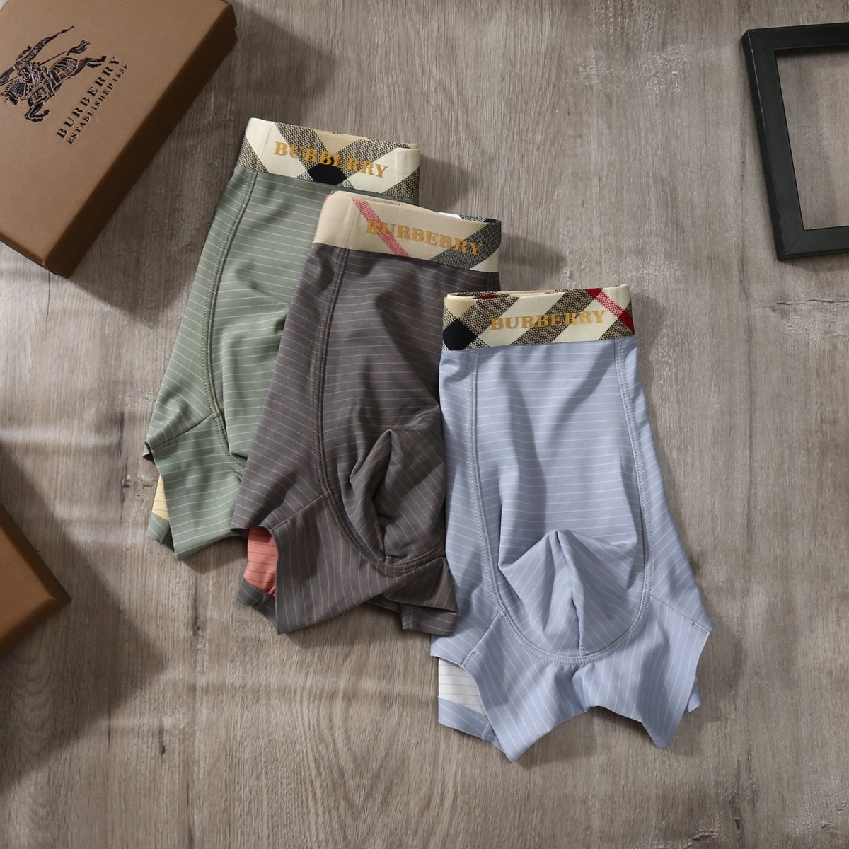 Burberry Ice-Silk Men's Boxer Briefs - 3-Piece Box