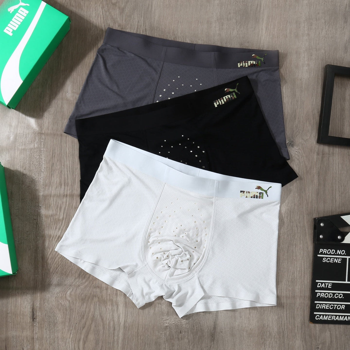 Ice-Silk Men's Boxer Briefs - 3-Piece Box
