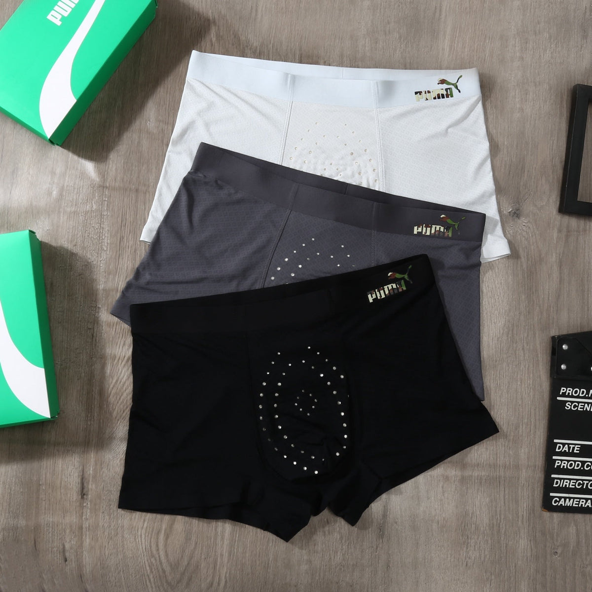 Ice-Silk Men's Boxer Briefs - 3-Piece Box