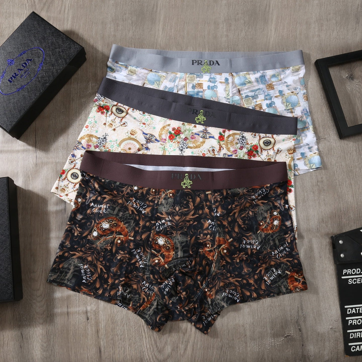 Prada Ice-Silk Men's Boxer Briefs - 3-Piece Box