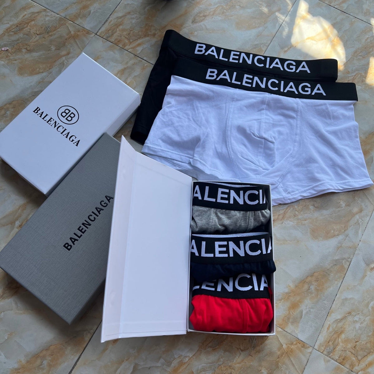Balenciaga Cotton Men's Boxer Briefs - 3-Piece Box