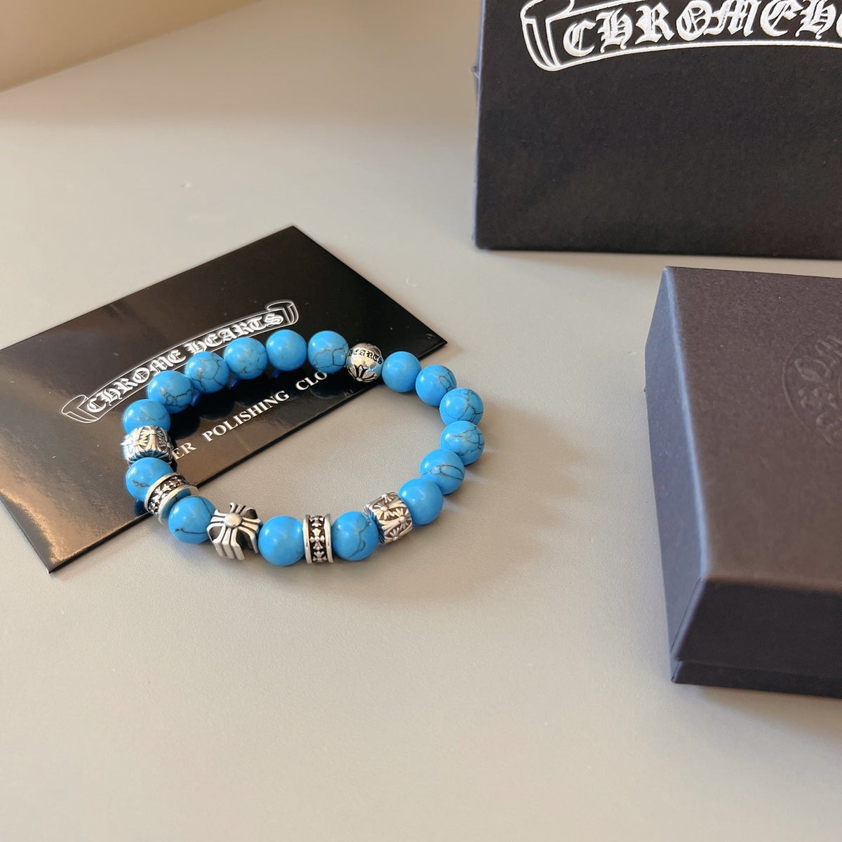 Martin Graham beaded bracelet in polished metal-tone – main product view